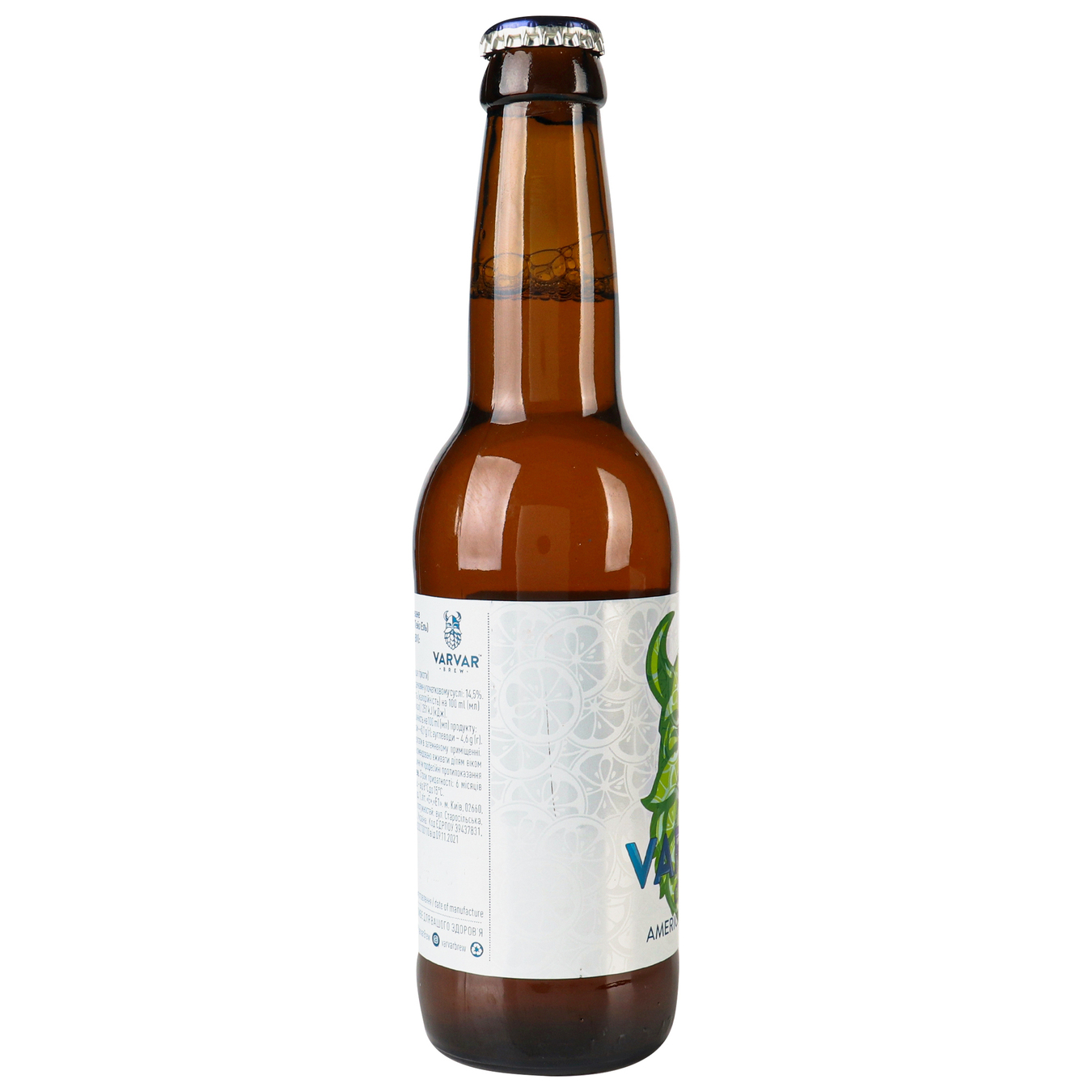 Пиво светлое VARVAR CITRA 6% 0,33л стеклянная бутылка 6