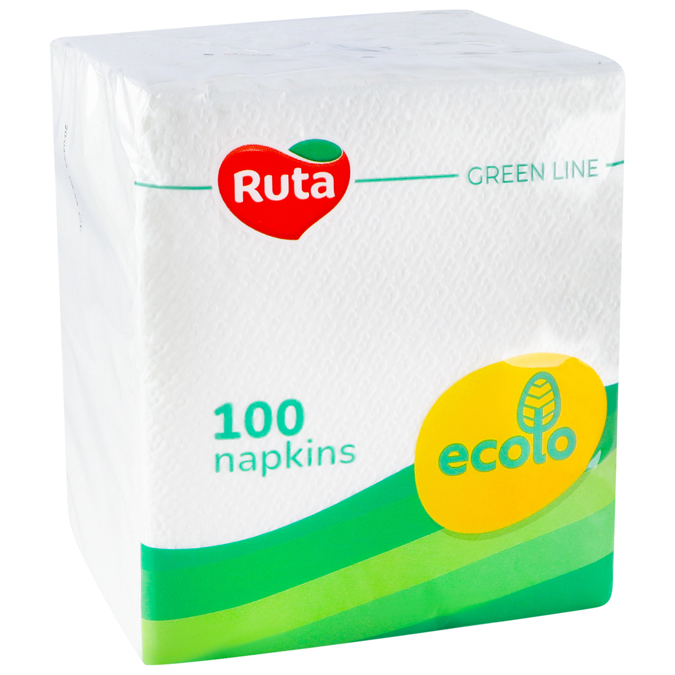 Серветки Ruta Ecolo 1 шар білі 24х24см 100шт 3