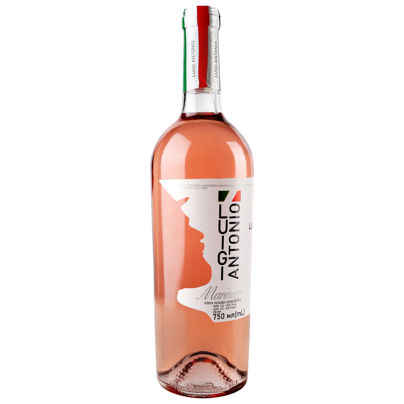 Вино Luigi Antoni Marinero рожеве напівсолодке 9-13% 0,75л