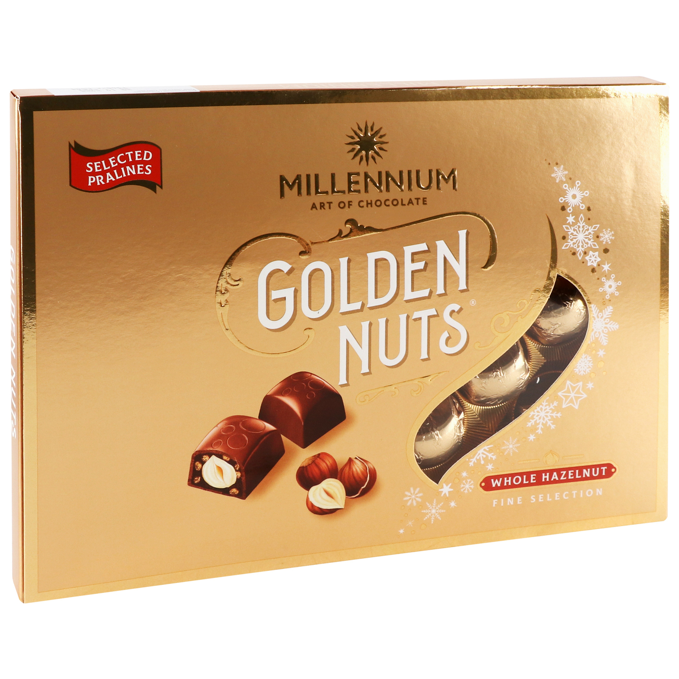 Цукерки Millennium Golden Nut з начинкою та цілими горіхами 130г 2