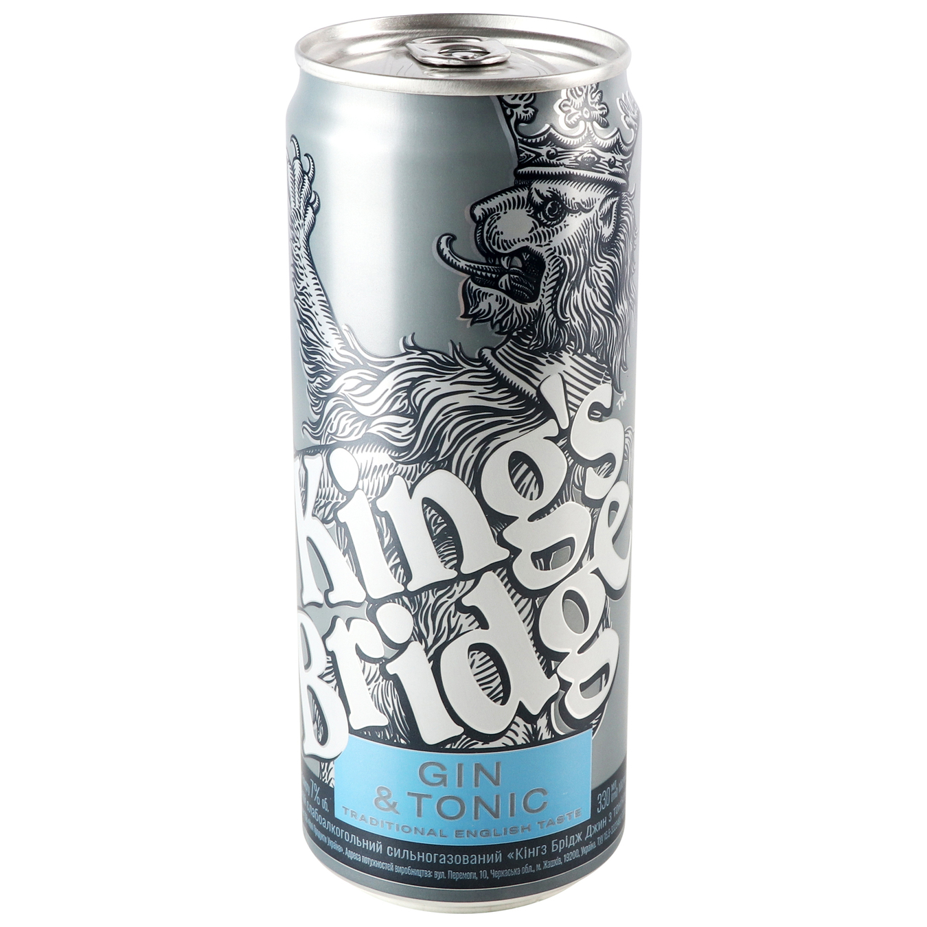 King's Bridge Gin & Tonic low-alcohol drink 7% 0.33l 2