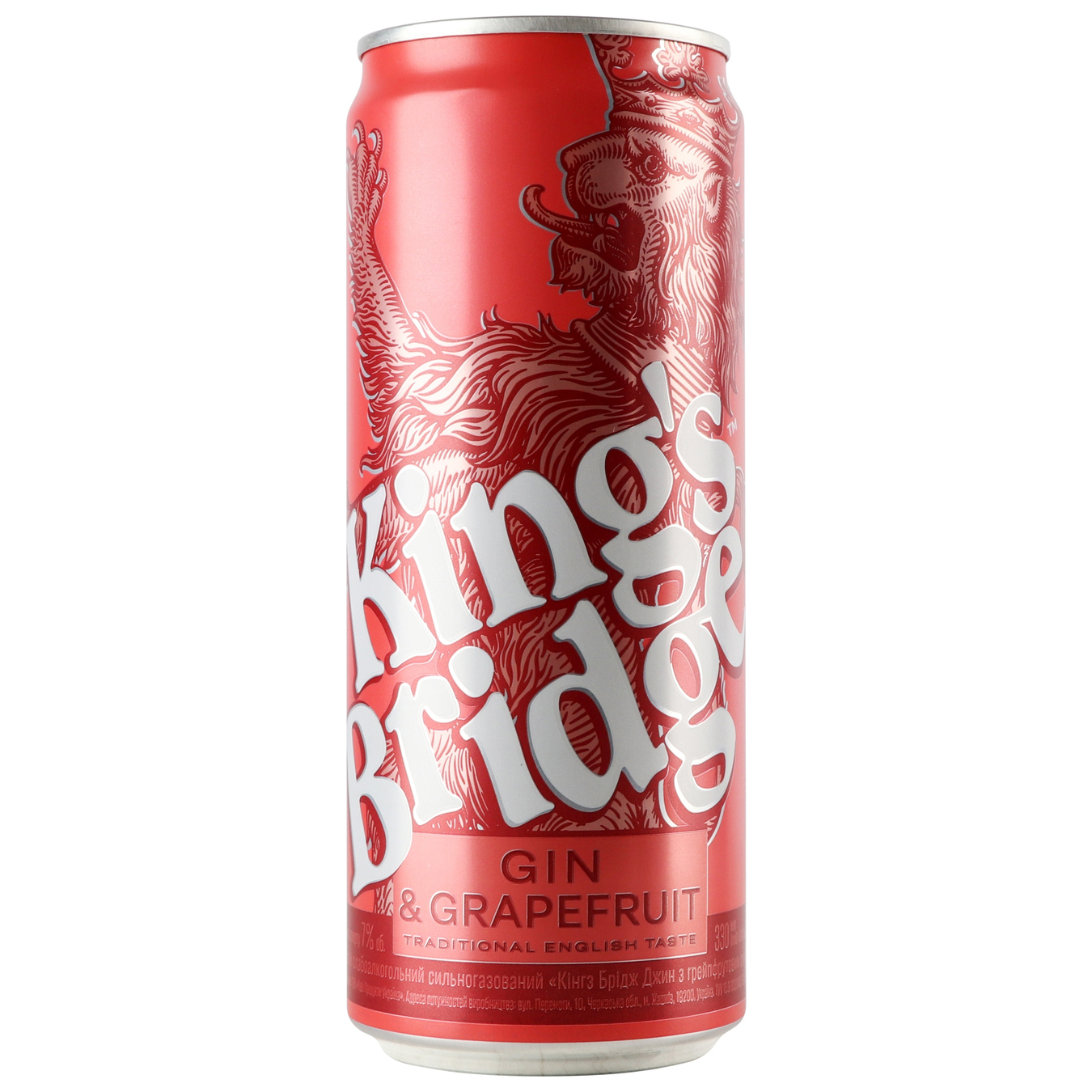 Напій King's Bridge Gin & Grapefruit слабоалкогольний 7% 0,33л