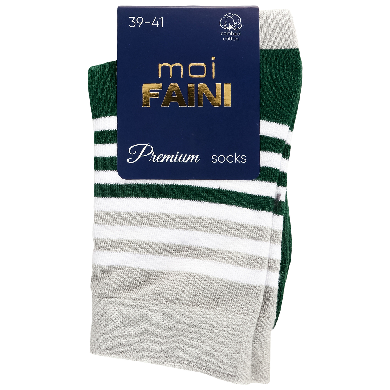 Шкарпетки Moi Faini чоловічі смуги темно- зелені 39-41р.