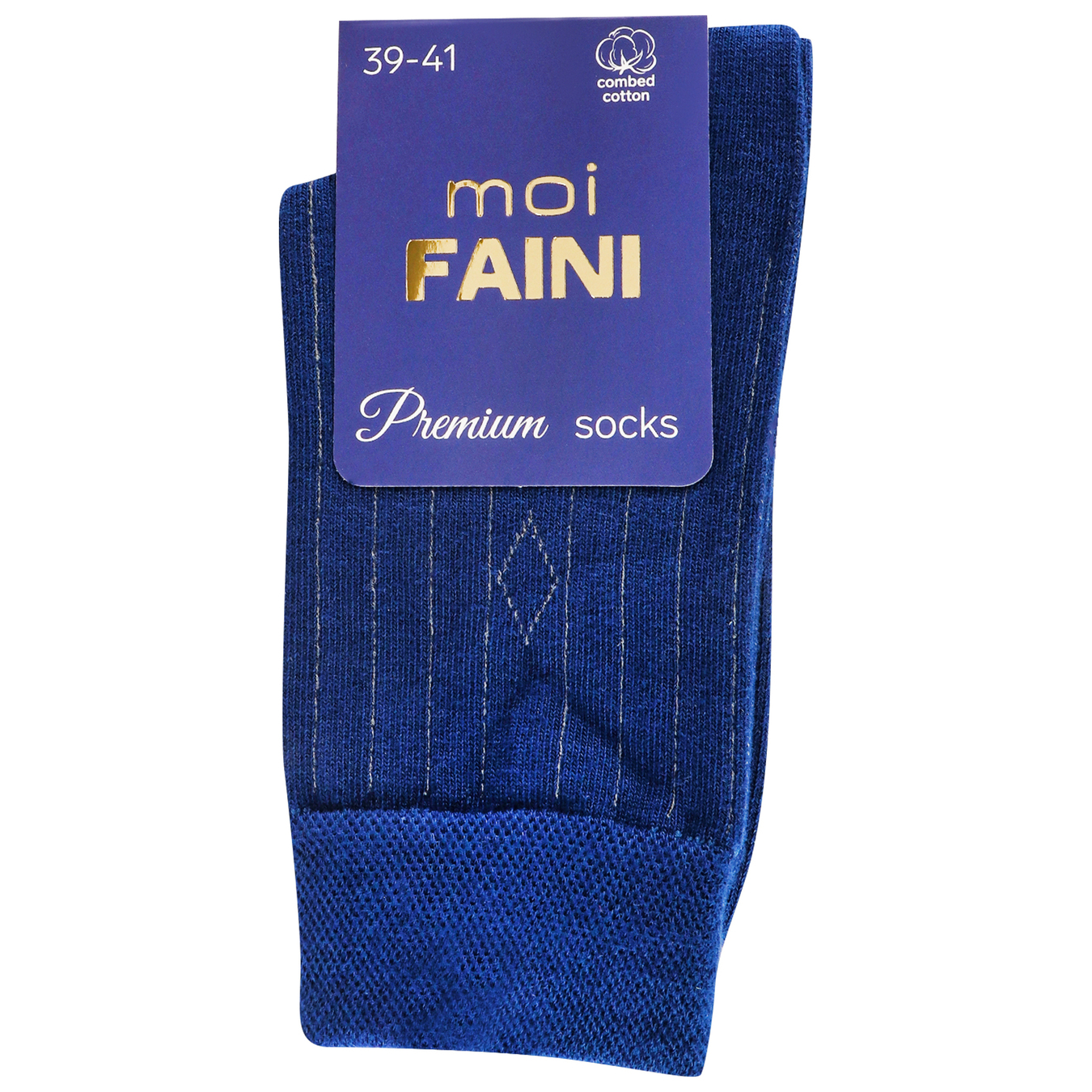 Socks Moi Faini men's cut cotton dark blue 39-41 years.