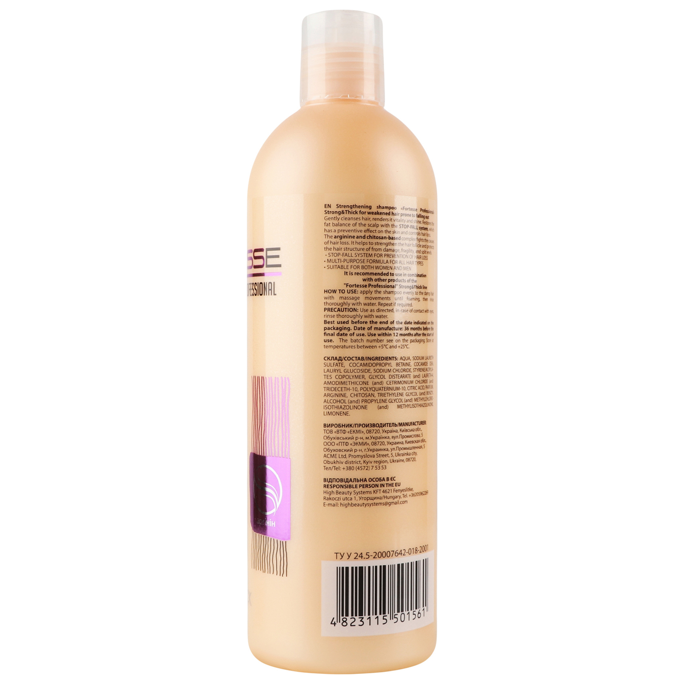 Fortesse Professional strong&thick strengthening shampoo for weakened hair prone to hair loss 400ml 5