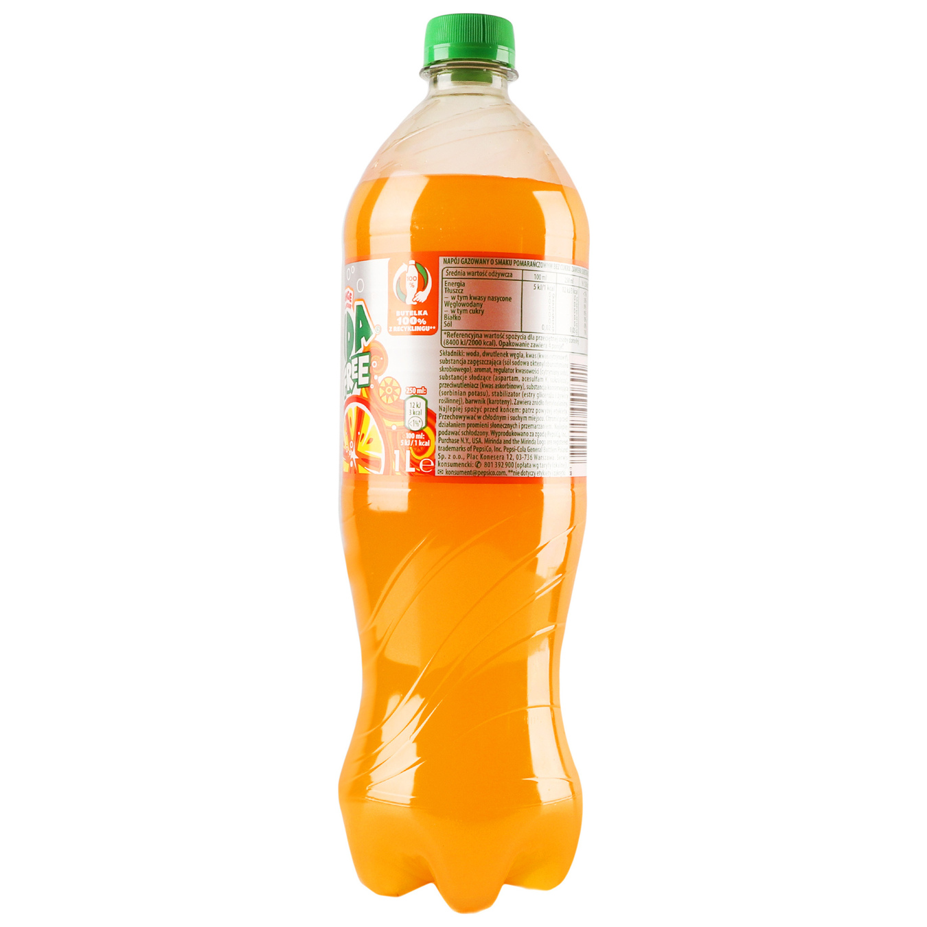 Strong carbonated drink Mirinda Orange Zero 1l 4