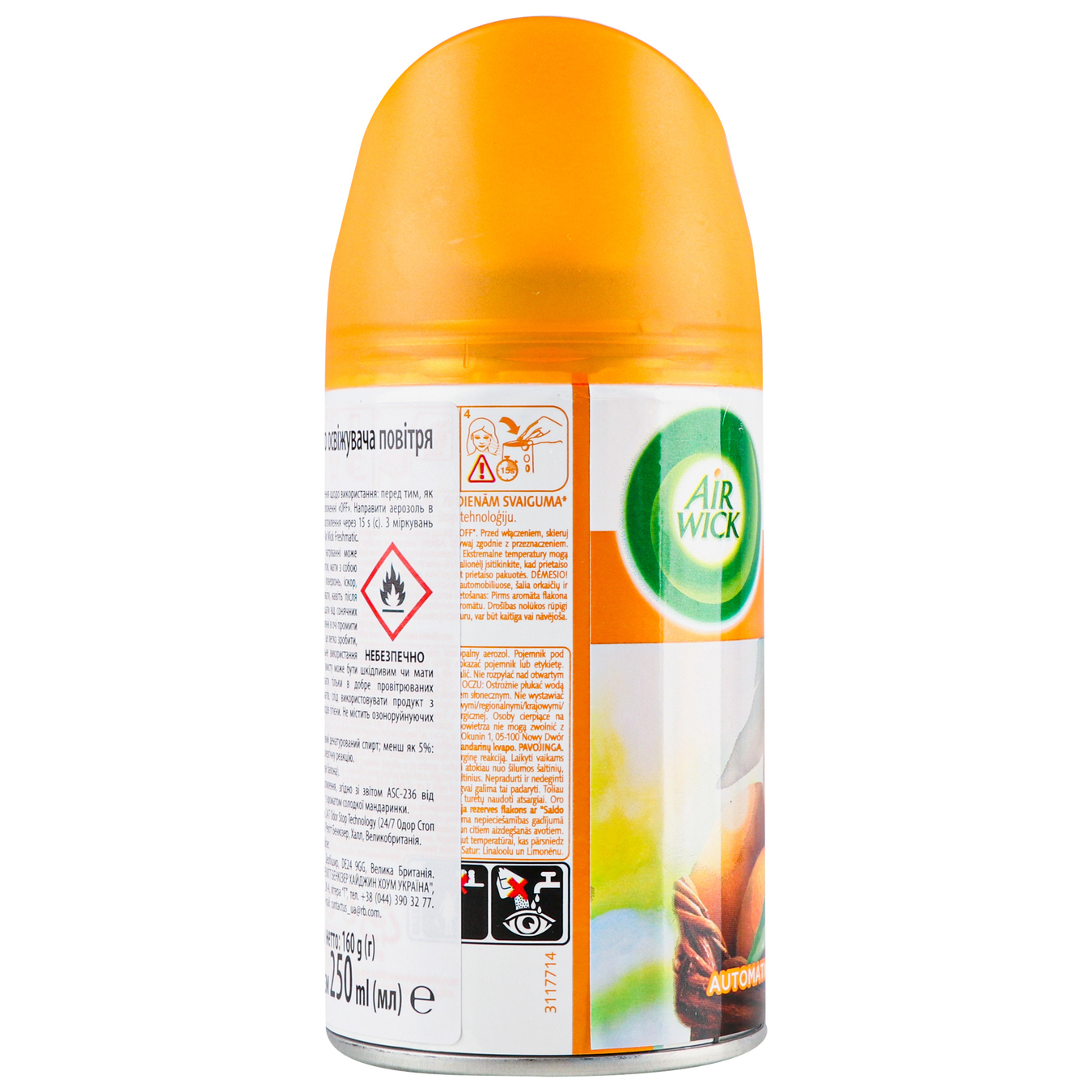 Air Wick Freshmatik orange and grapefruit replaceable aerosol can for automatic air freshener 250ml 4