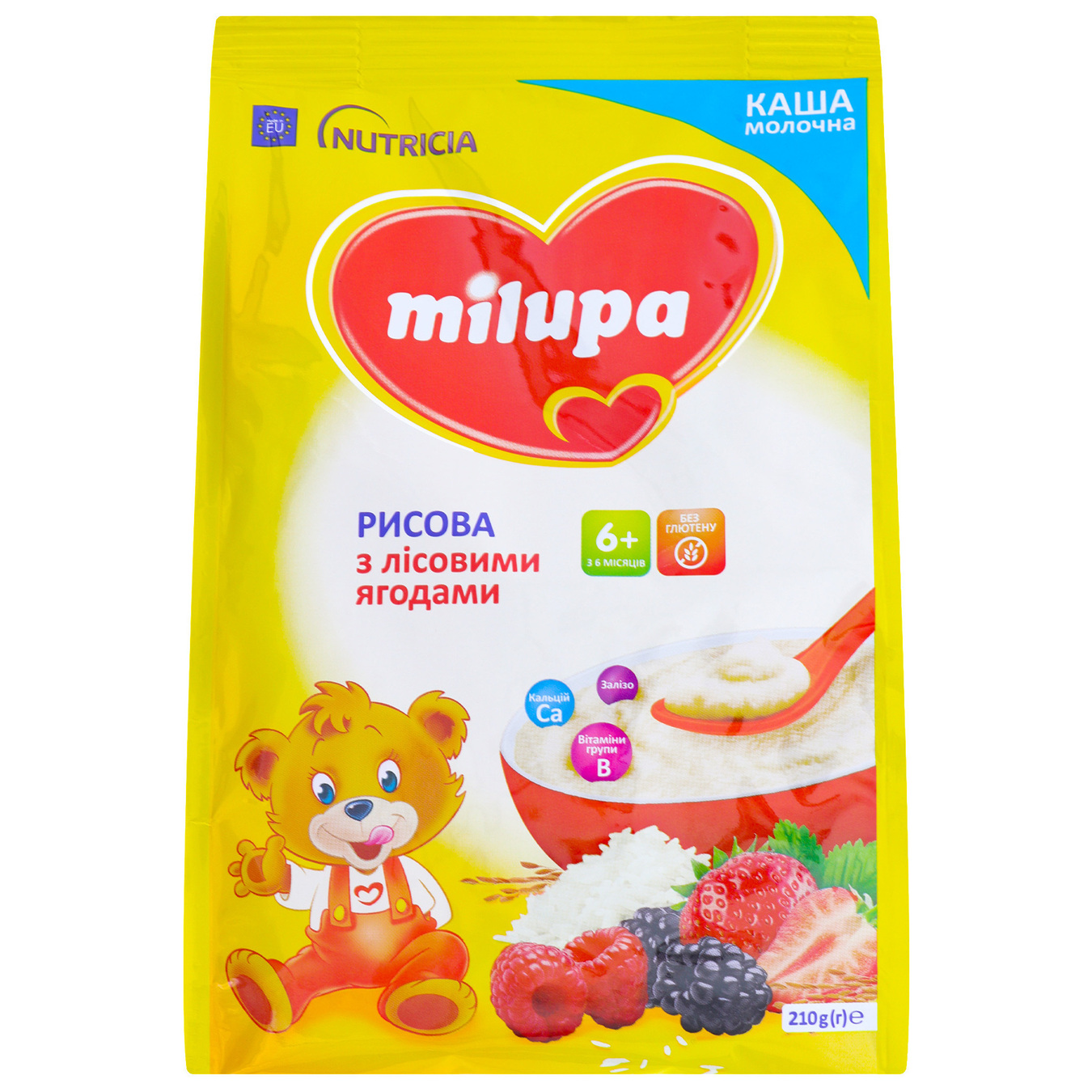 Каша Milupa молочна рисова з лісовими ягодами для дітей від 6 місяців 210г