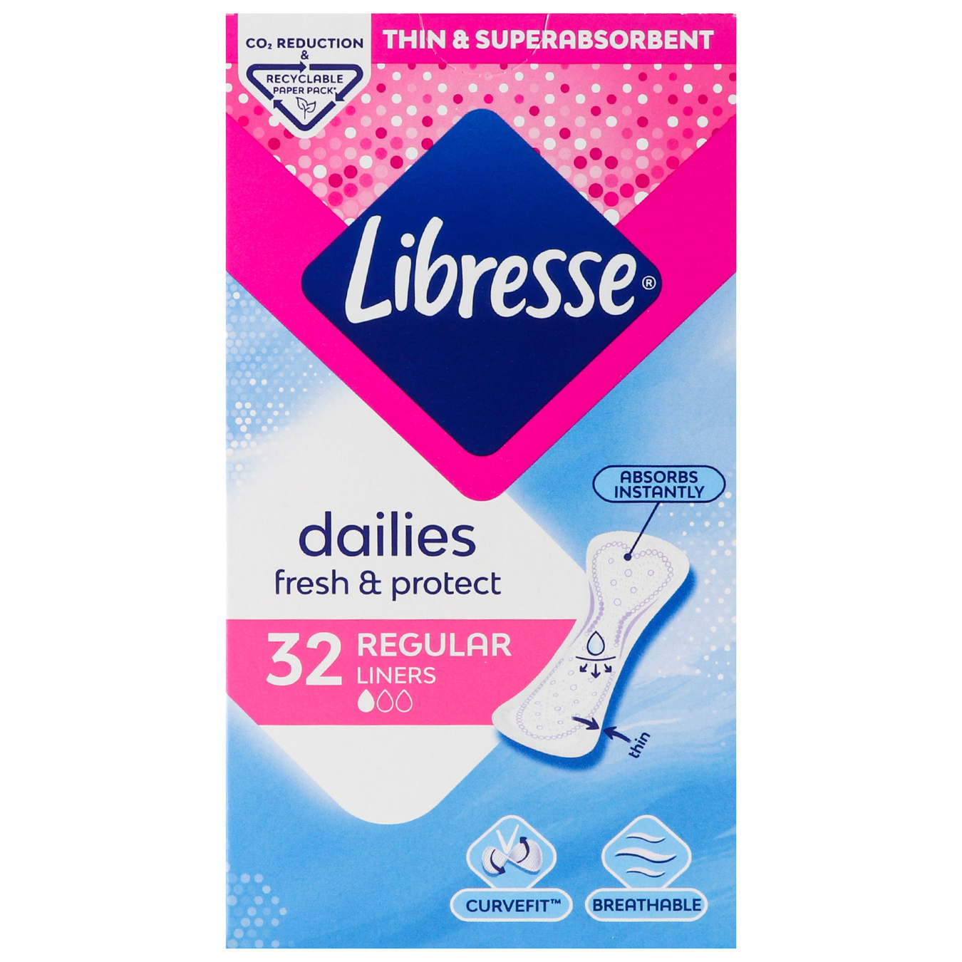 Прокладки Libresse Daily Fresh Plus Normal гігієнічні 32шт