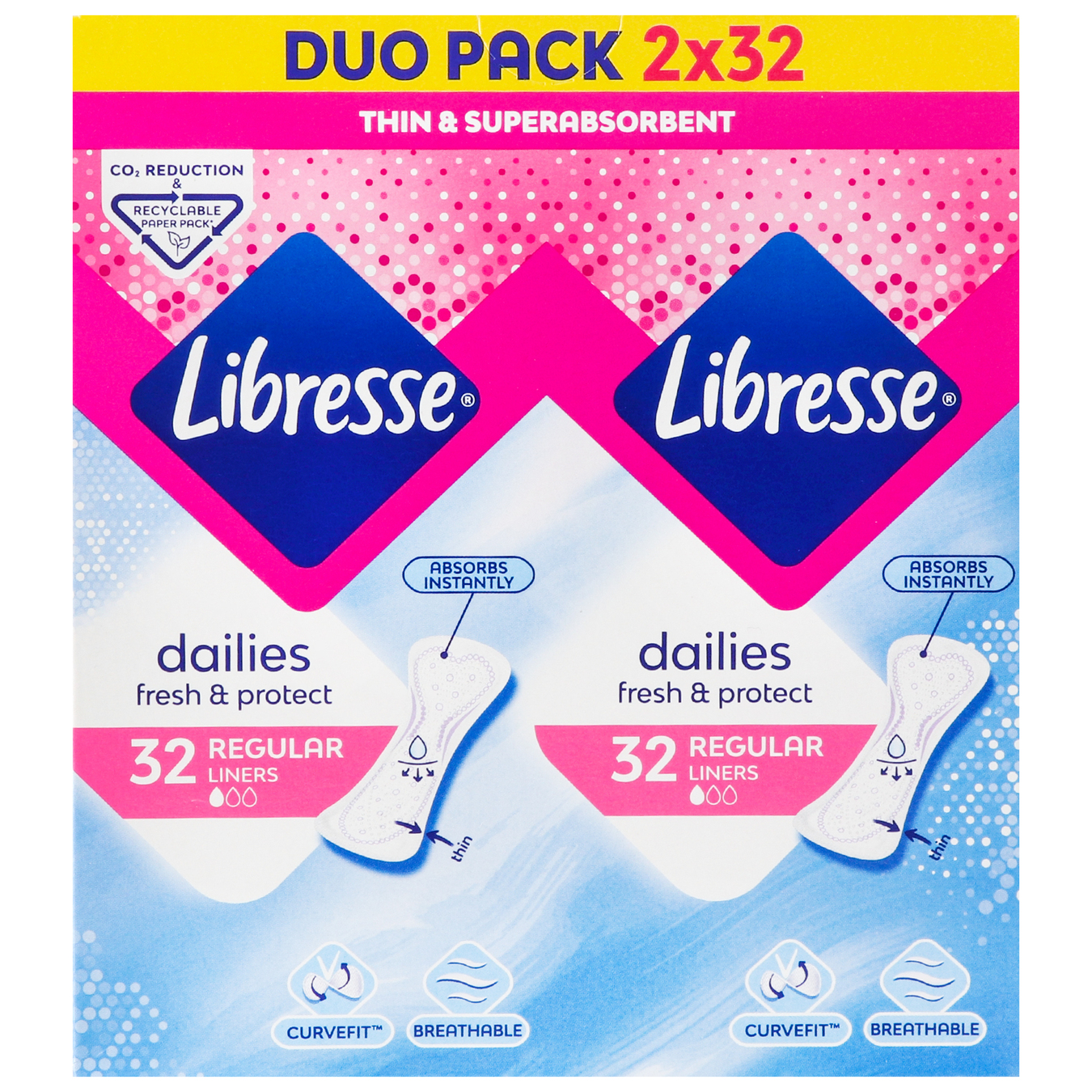 Прокладки Libresse Daily Fresh Plus Normal гігієнічні 64шт