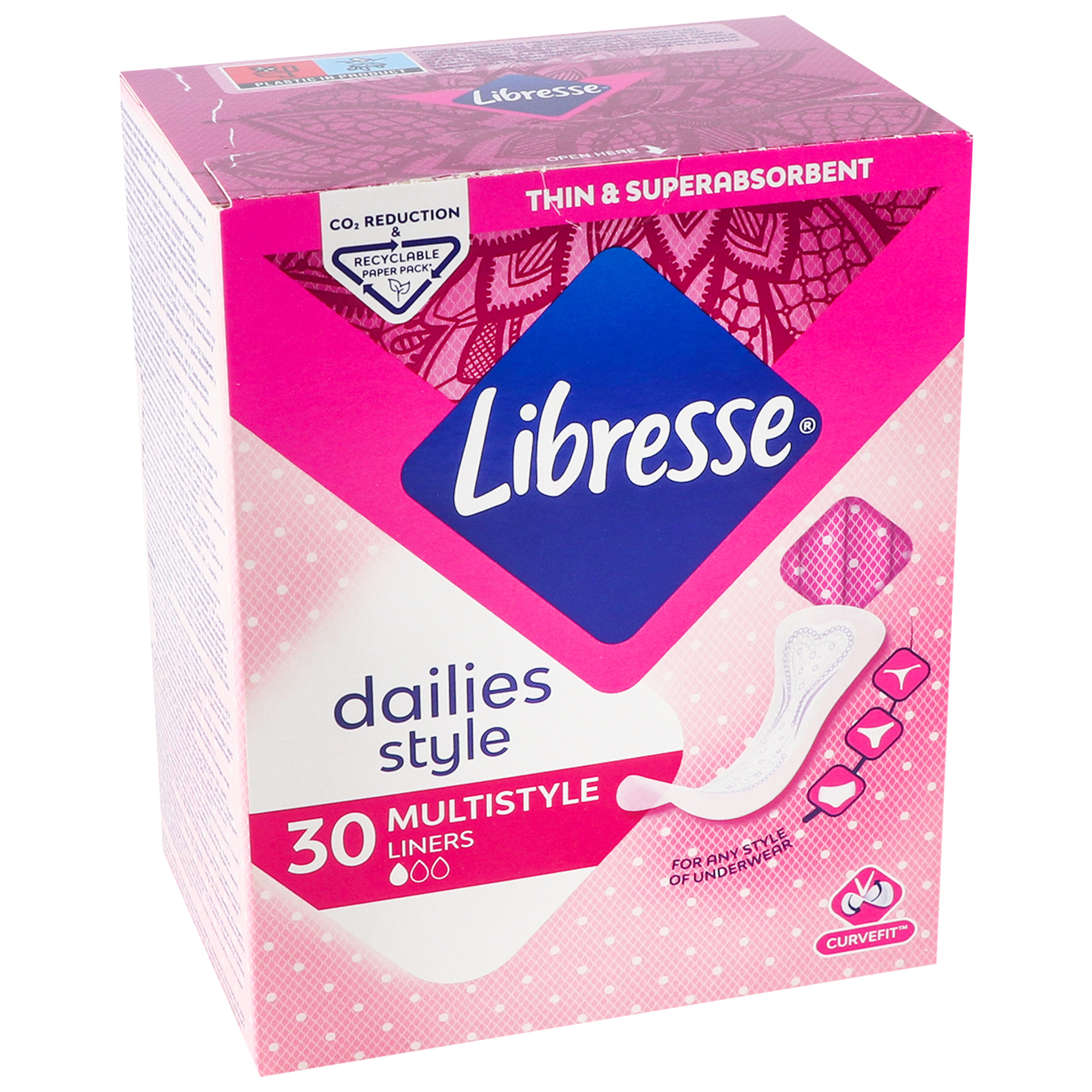 Прокладки Libresse Daily Fresh Plus Multistyle гігієнічні 30шт 2