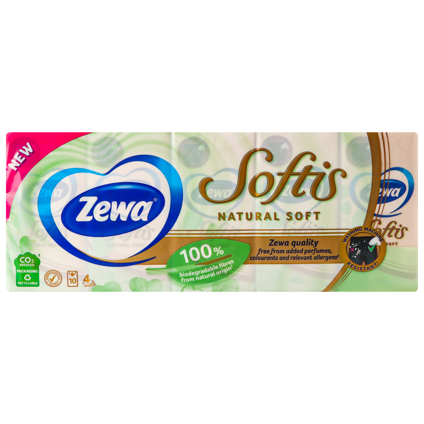 Zewa Softis Natural Soft handkerchiefs 10*9 pcs