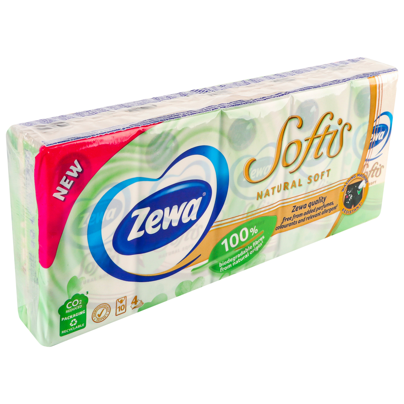 Zewa Softis Natural Soft handkerchiefs 10*9 pcs 2