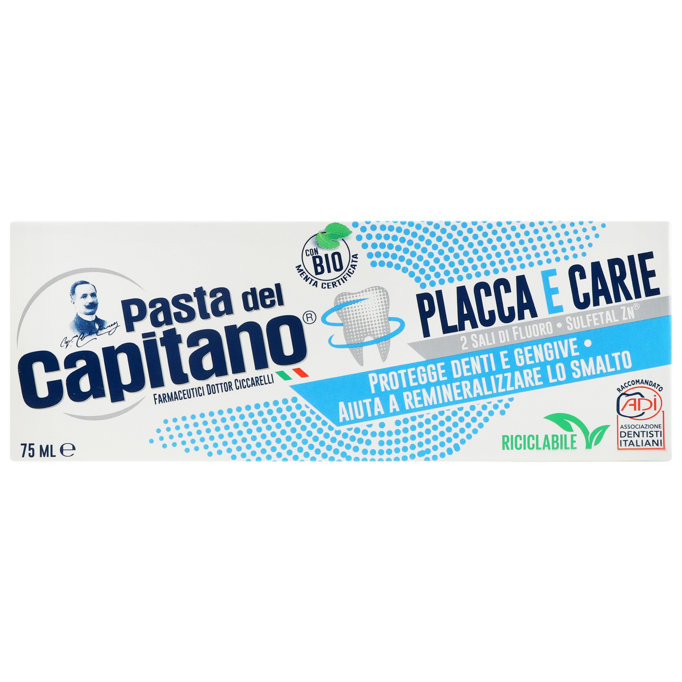Зубна паста Pasta del Capitano Plaque Cavities проти карієсу та зубного нальоту 75 мл