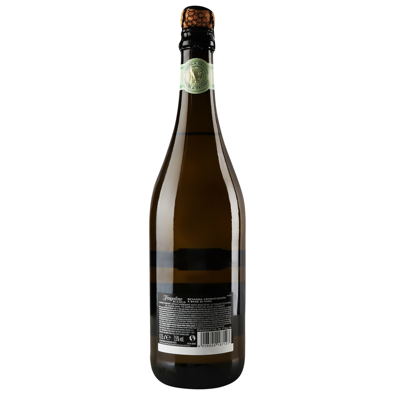 Wine drink Marengo Fragolino sparkling white sweet 7.5% 0.75l 2
