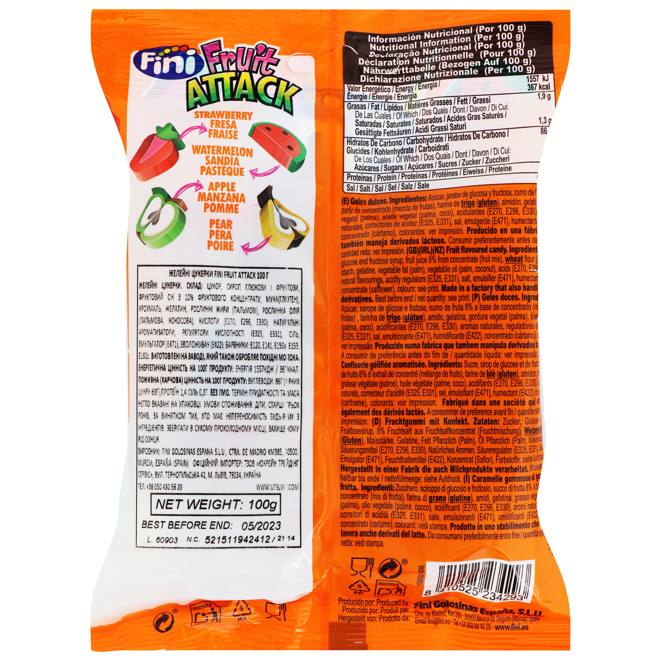 Jelly candies Fini Fruit Attack 90g 2