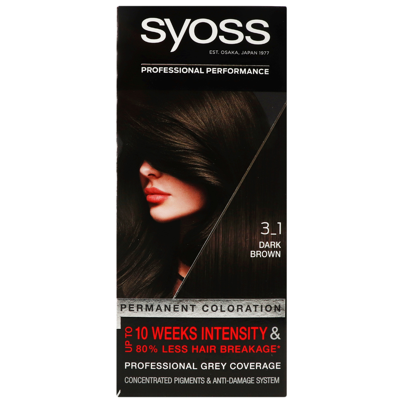 Cream paint SYOSS 3-1 Dark chestnut for permanent hair 115 ml