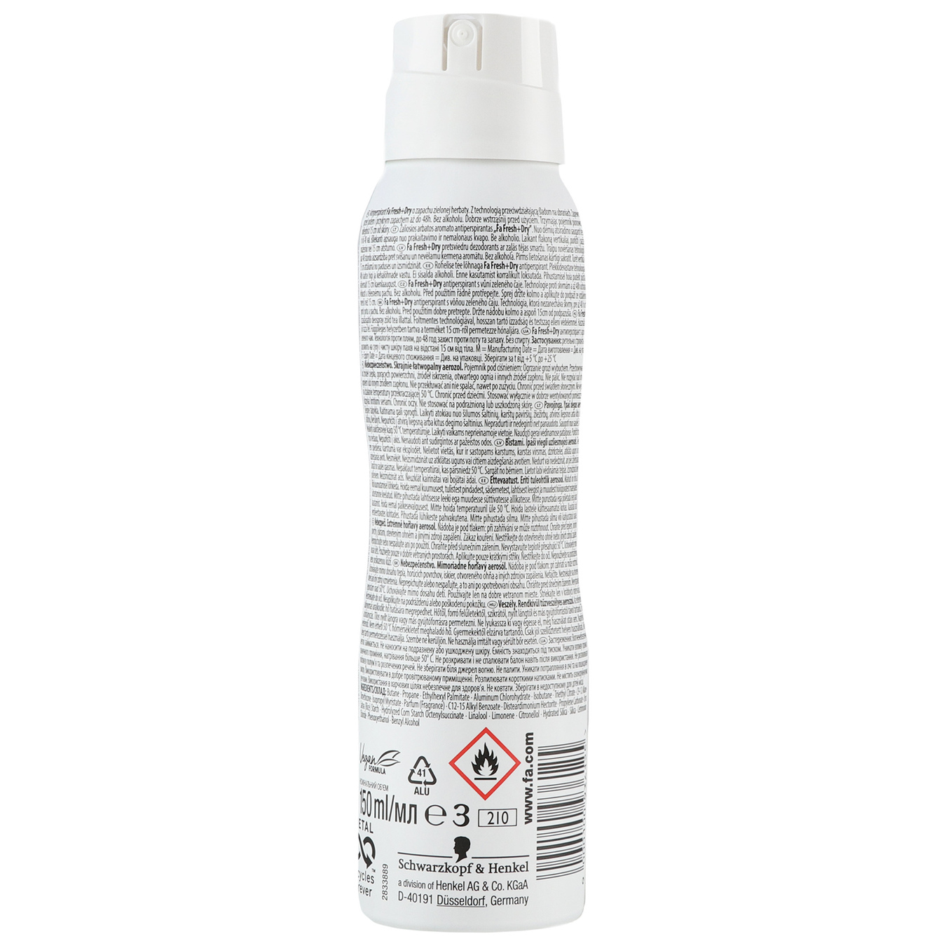 Fa Fresh & Dry antiperspirant spray without alcohol Green tea aroma 150ml 2