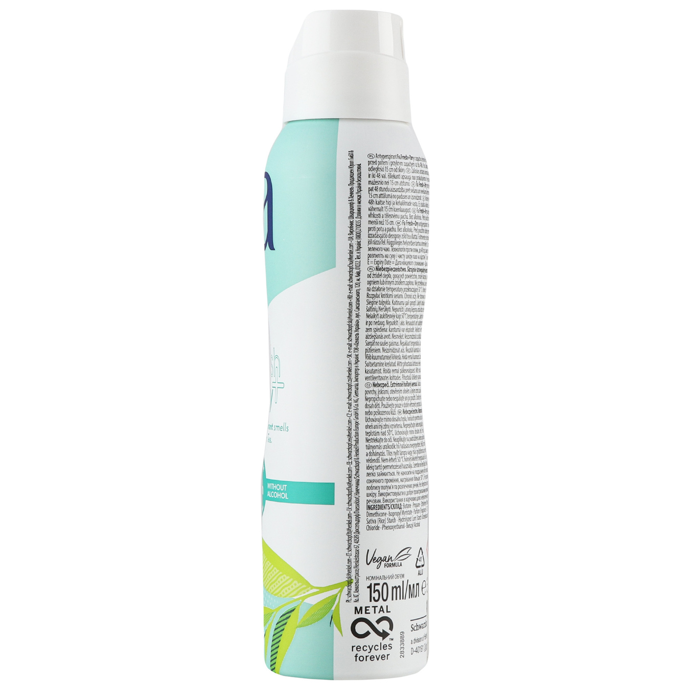 Fa Fresh & Dry antiperspirant spray without alcohol Green tea aroma 150ml 4