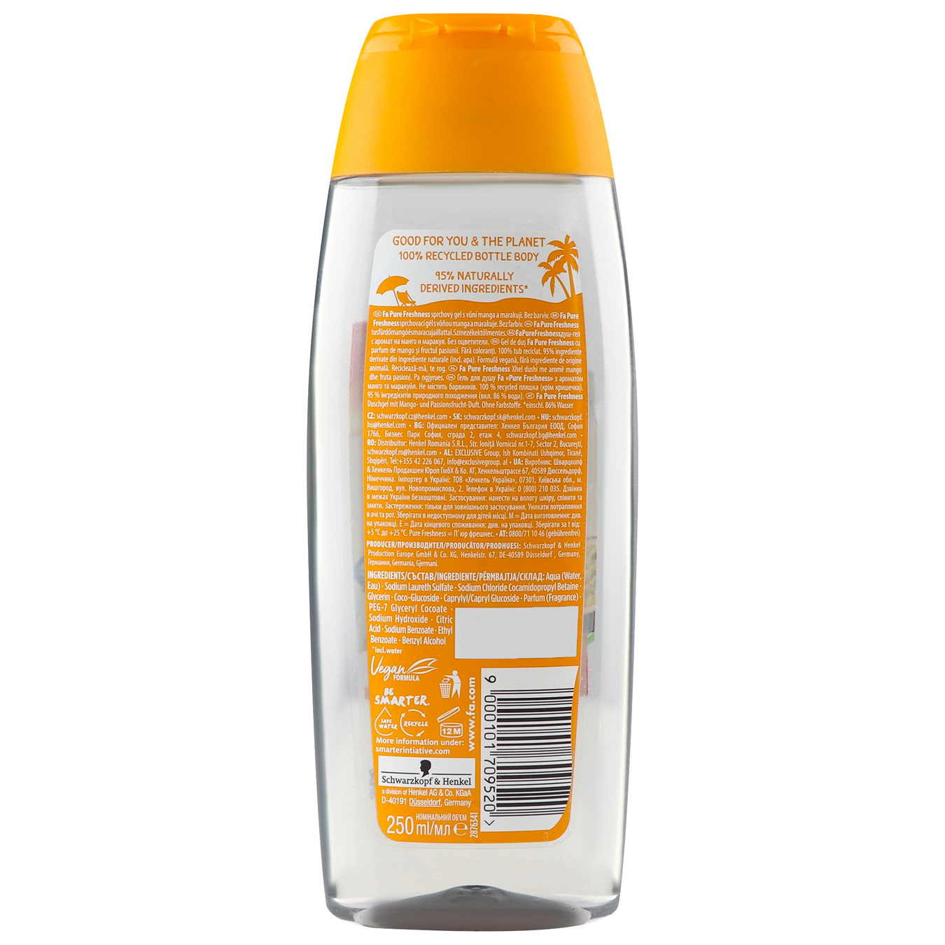 Fa rure freshness shower gel with the aroma of mango and passion fruit 250ml 4