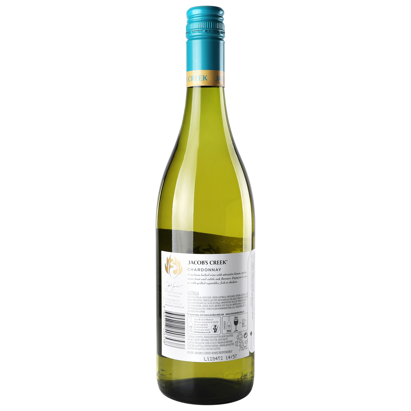 Вино Jacob's Creek Chardonnay белое полусухое 10,5-15% 0,75л 4