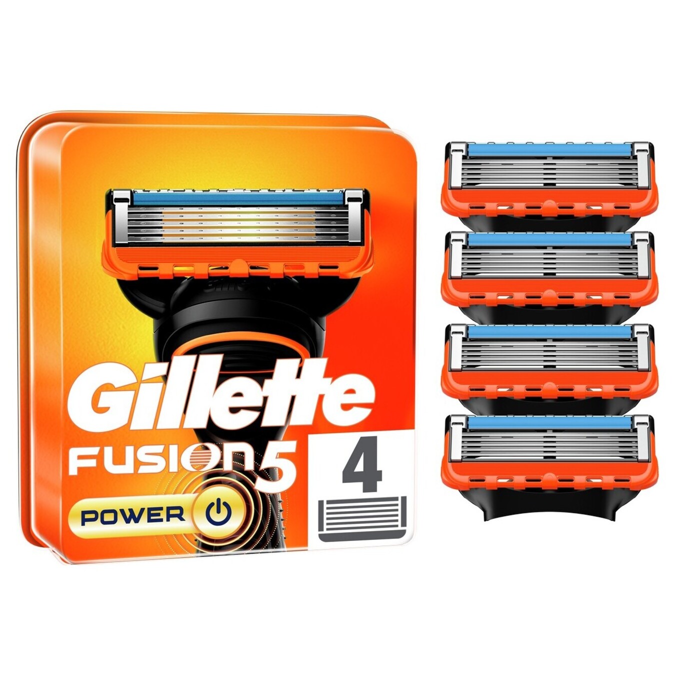 Картриджи для бритья Gillette Fusion 5 Power сменные 4шт 2