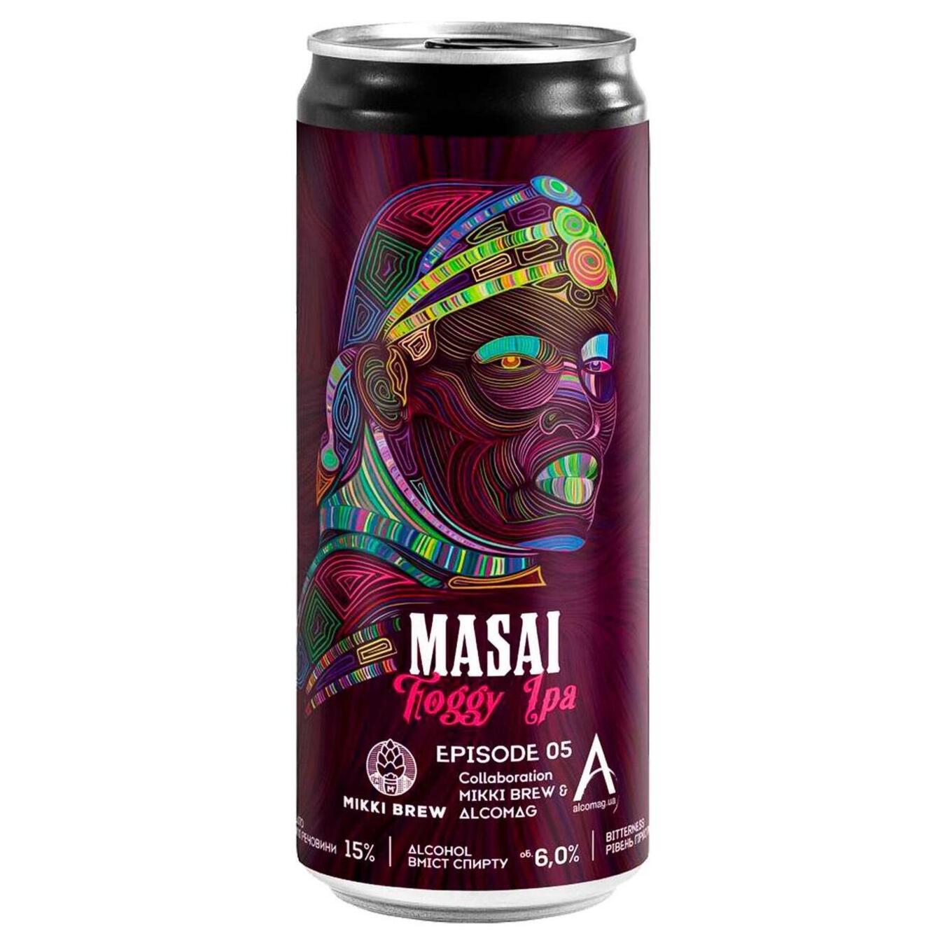 Пиво "Mikki Brew "Masai" світле нефільтроване 6% 0,33 л залізна банка