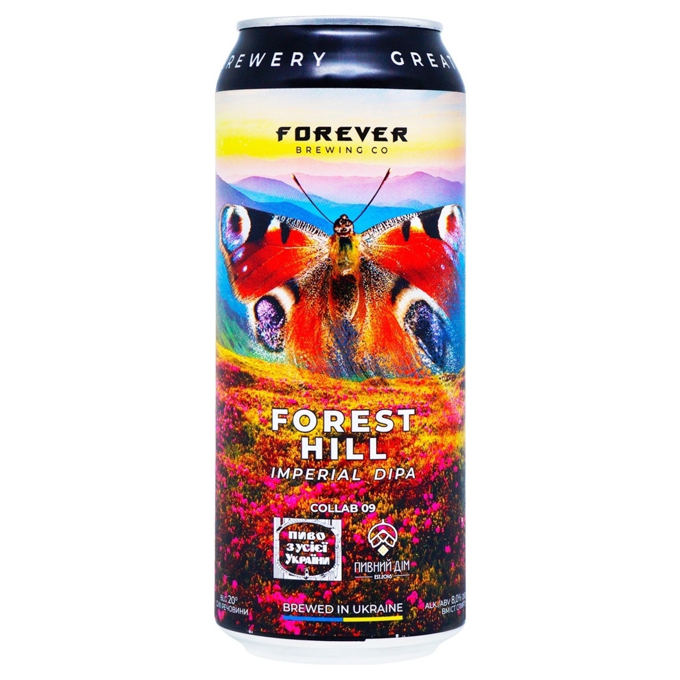 Пиво Волынский Бровар Forever Forest Hill светлое нефильтрованное 8% 0,5л