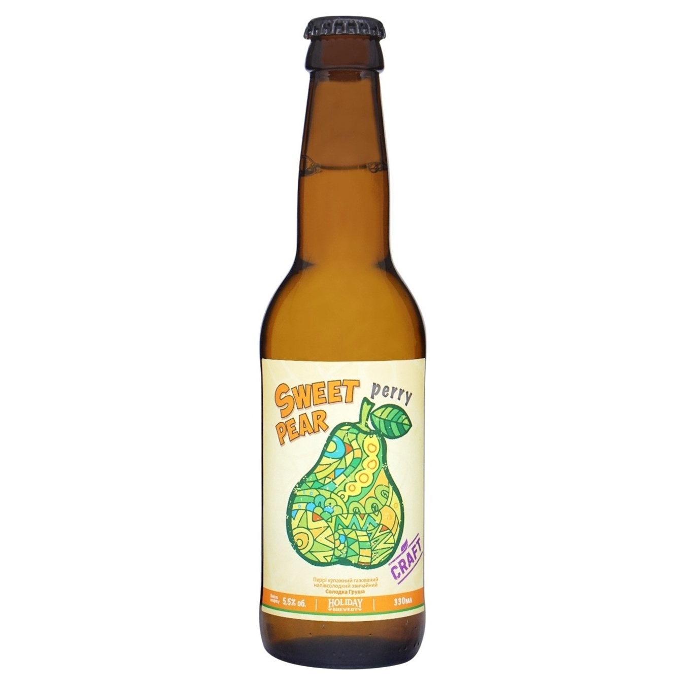Semi-sweet cider Friday Brewery Sweet Pear Perry 5.5% 0.33l glass bottle