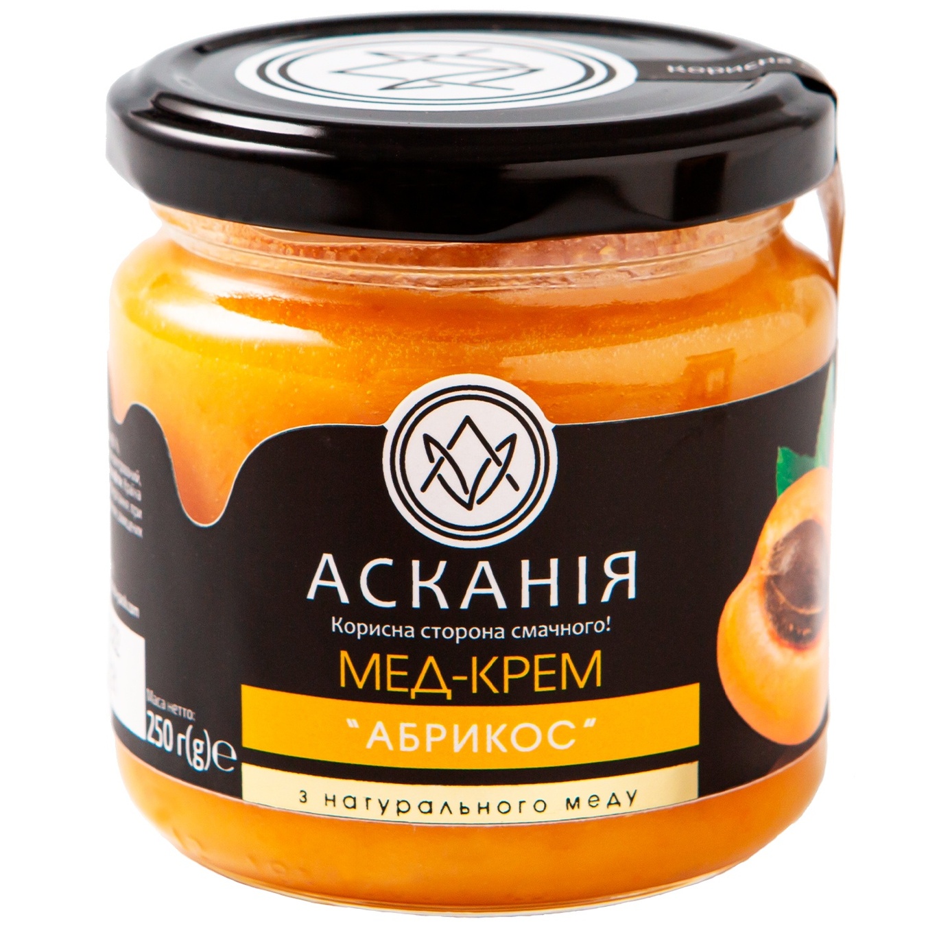 Крем-мед Асканія-Пак абрикос скляна пляшка 250г