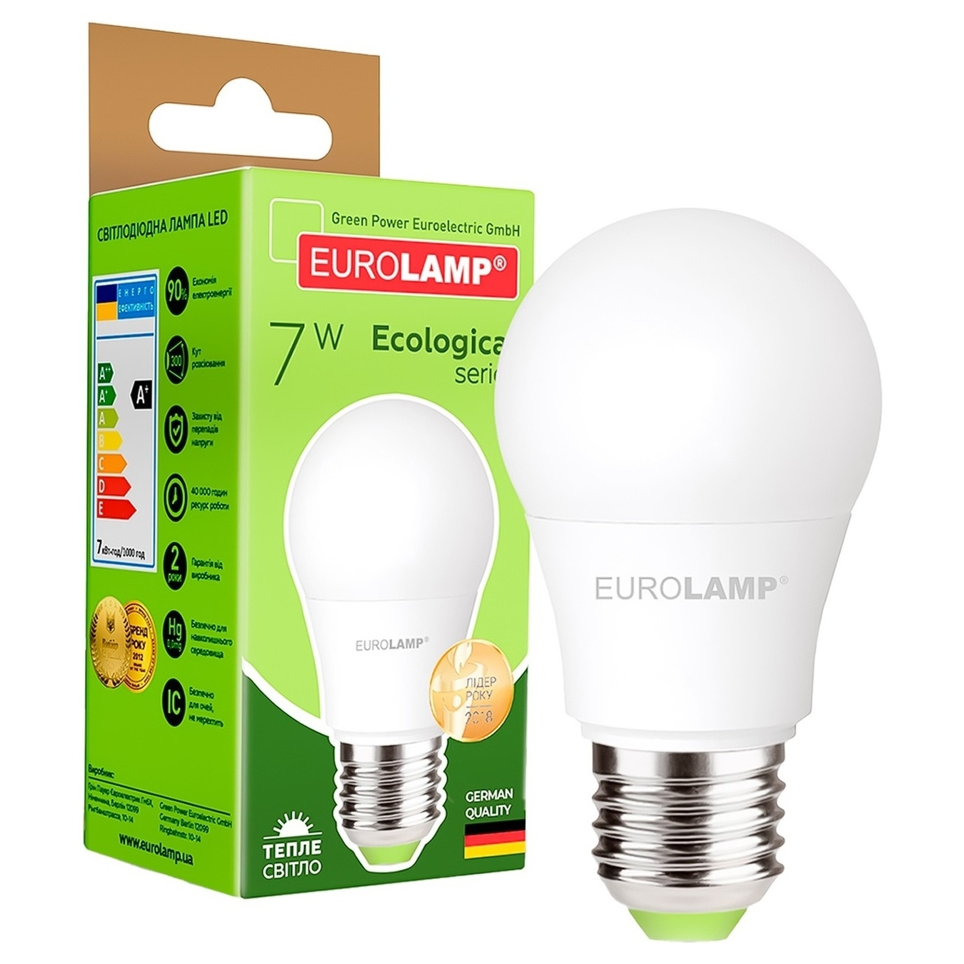LED lamp Eurolamp eko D A50 7W 3000K E27