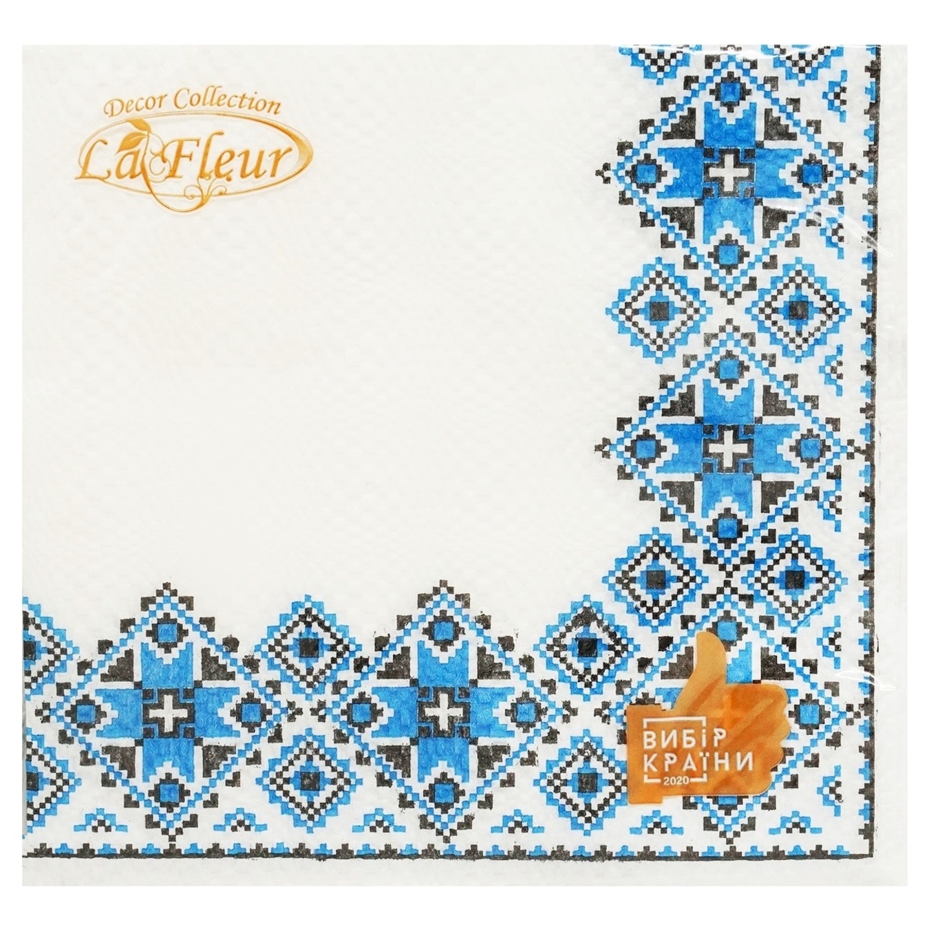 La Fleur decorative napkin Blue embroidery 2layers 33x33cm 16pcs