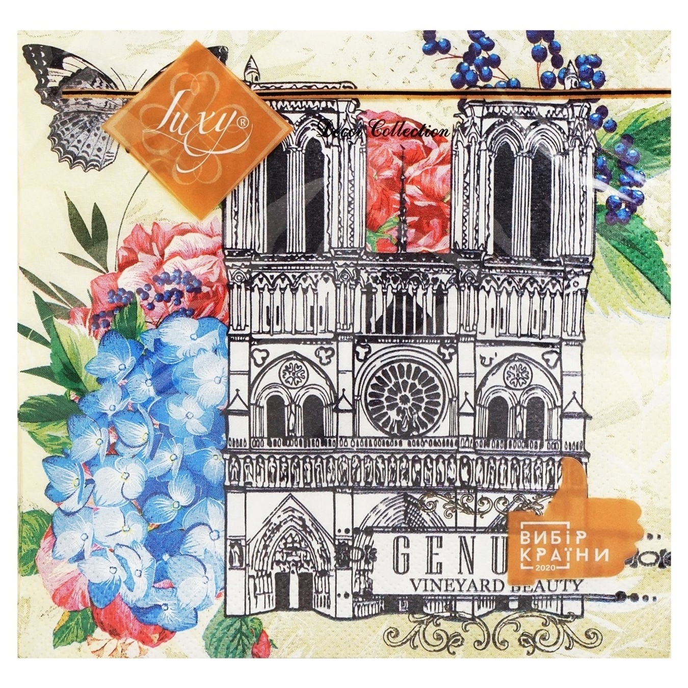 Napkin decorative Luxy Notre Dame de Paris 3 layers 33x33cm 18pcs