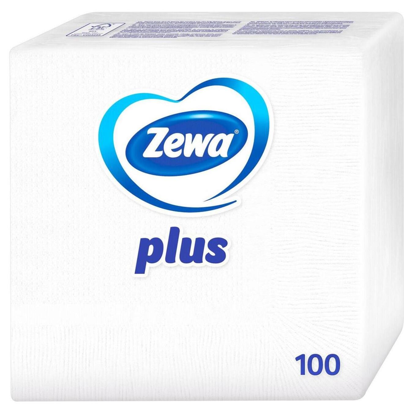 Серветки паперові Zewa Plus білі 33*33см 100шт