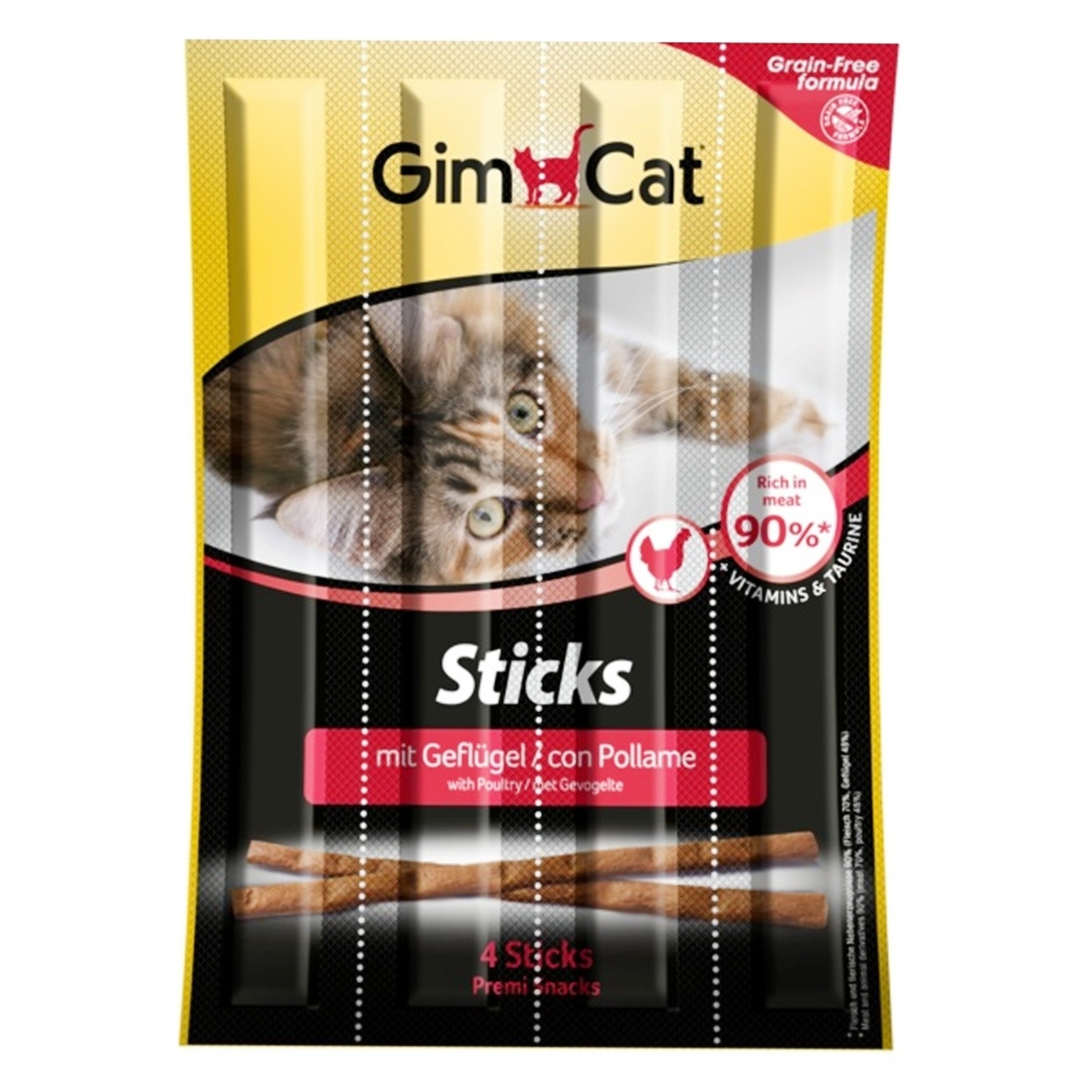 Палички для котів GimCat Sticks з м'ясом птиці 4шт 20г