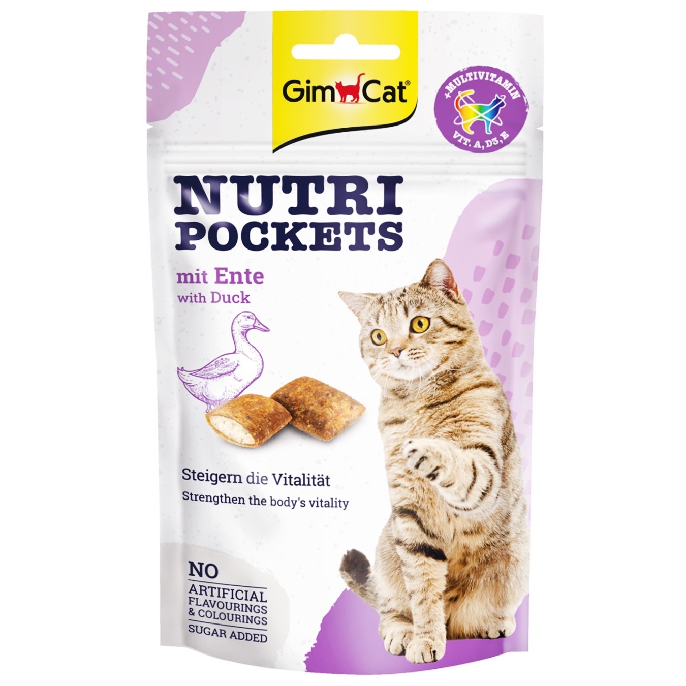 Ласощі для котів GimCat Nutri Pockets Качка + Мультивітамін 60г