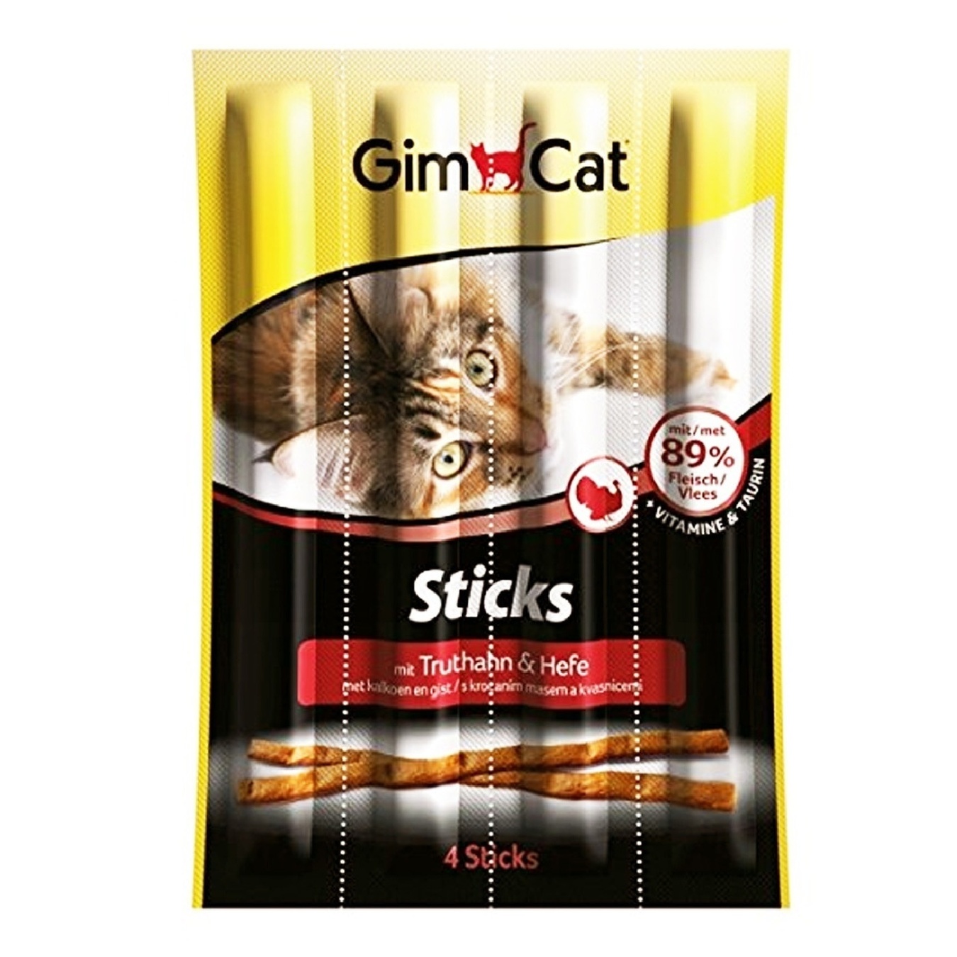 Ласощі для котів GimCat Sticks індичка та кролик 4шт