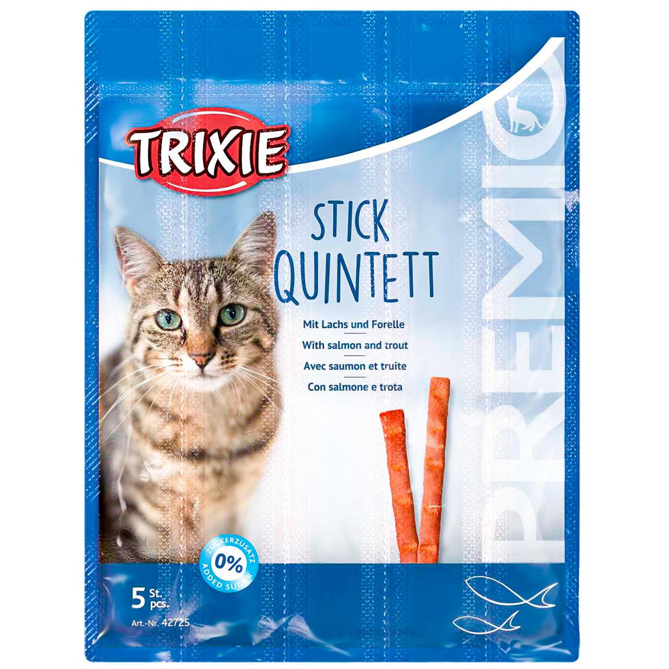 Ласощі Trixie Преміо Quadro-Sticks палички лосось та форель для котів 5*5г