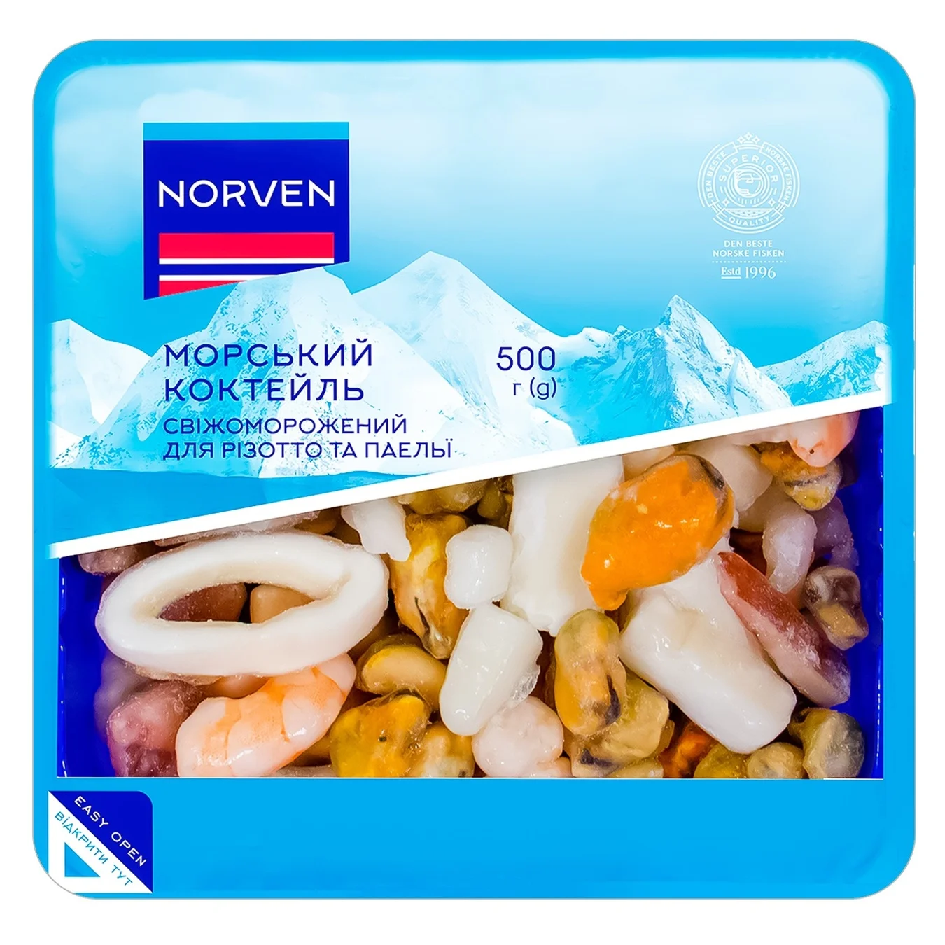 Морський коктейль Norven для різотто та паельї свіжеморожений 500г