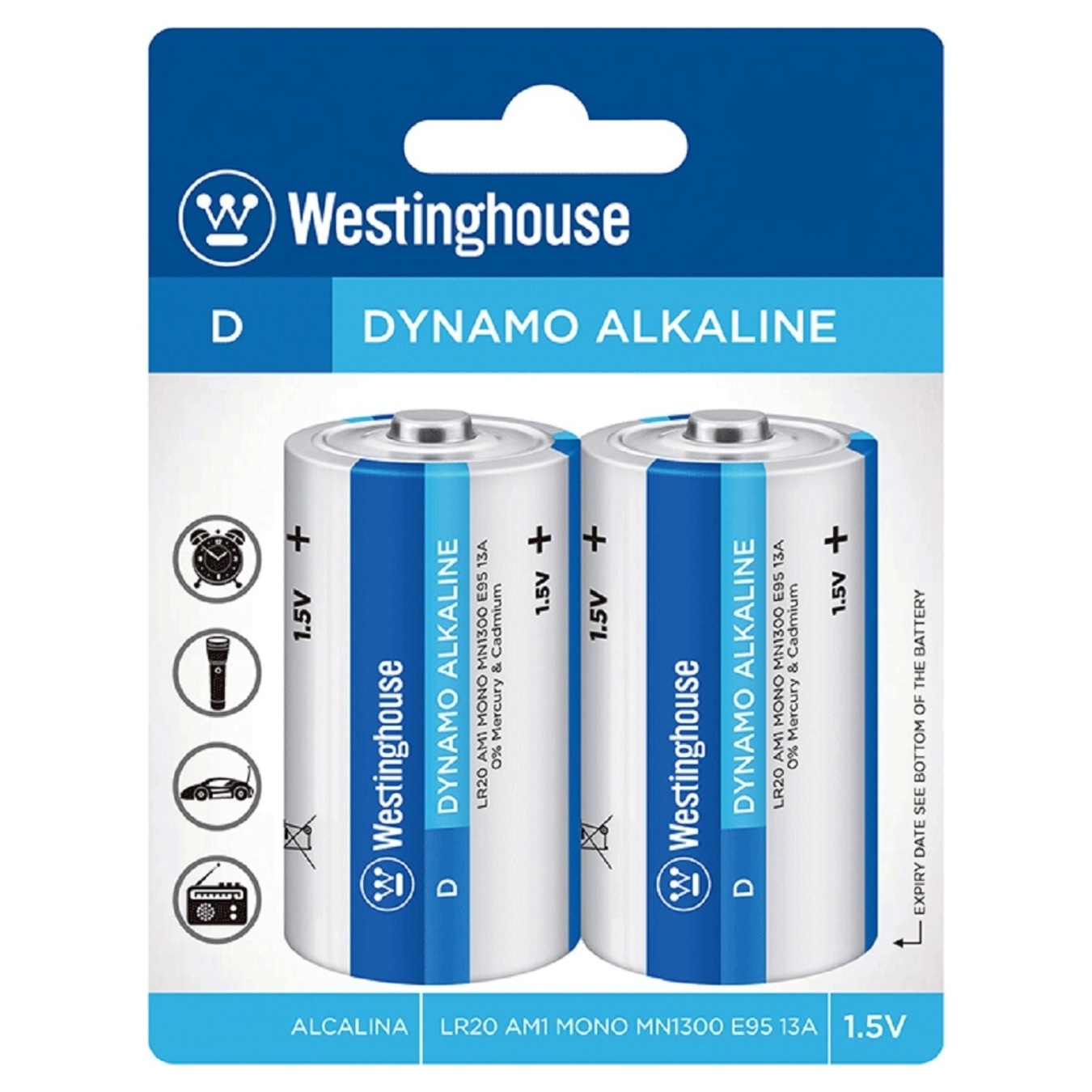Battery Westinghouse Alkaline Dynamo D/LR20 alkaline 2pcs