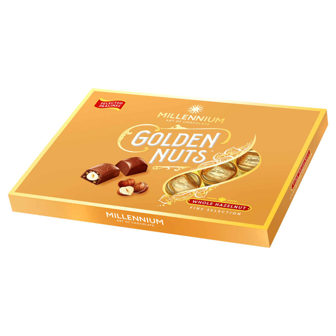 Millennium Golden Nut candies with filling and whole nuts 130g