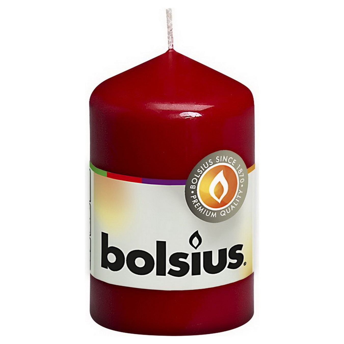 Свічка Bolsius циліндр бордова 8*5см