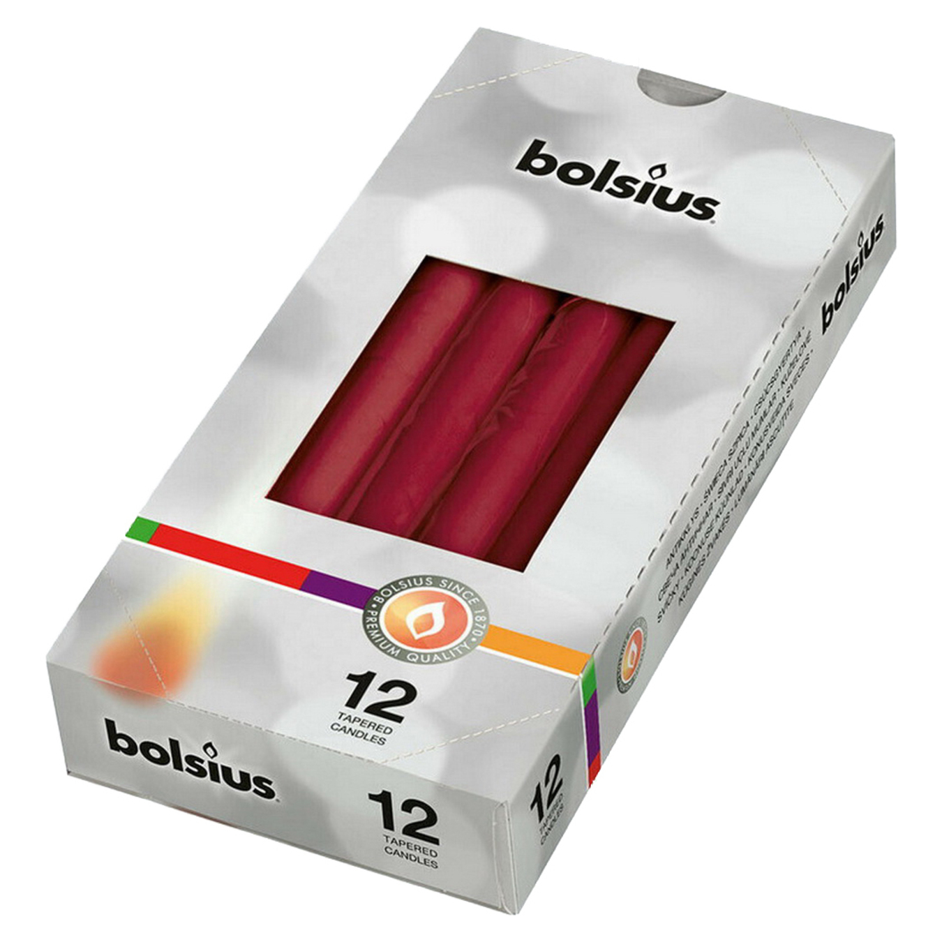 Candle Bolsius cone burgundy 24.5*2.4 cm 3