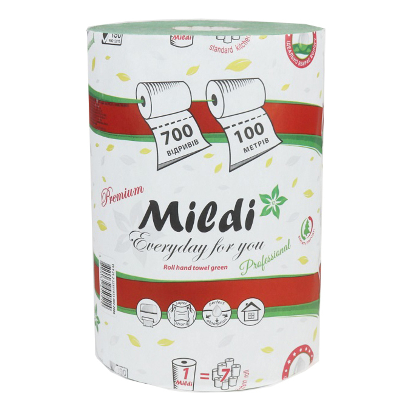 Полотенца бумажные Mildi салатовые 100 м 2