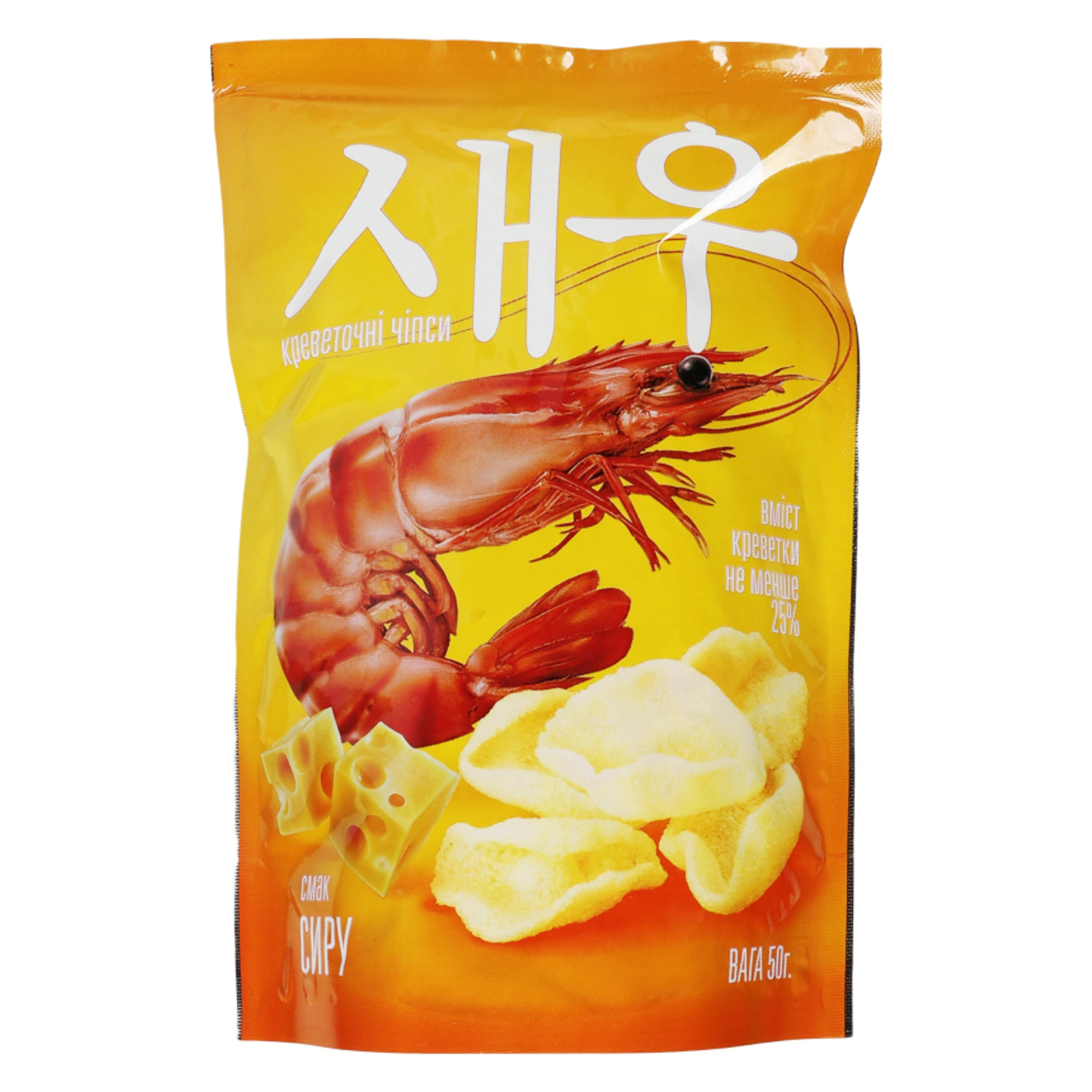 Чипсы креветочные Shrips вкус сыра 50г 3