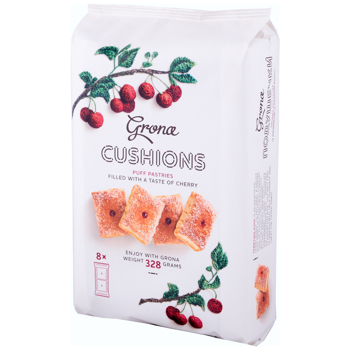 Grona cookies with cherry flavor filling 328g