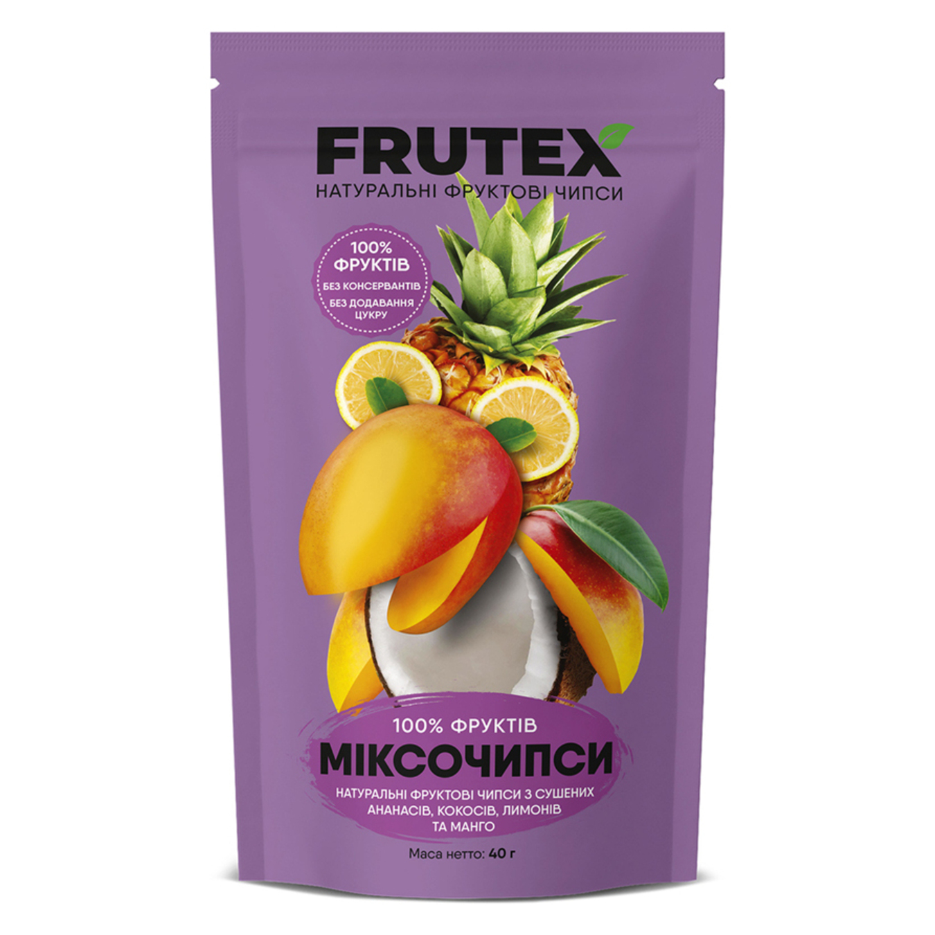 Чіпси фруктові Frutex міксочипси 40г 2