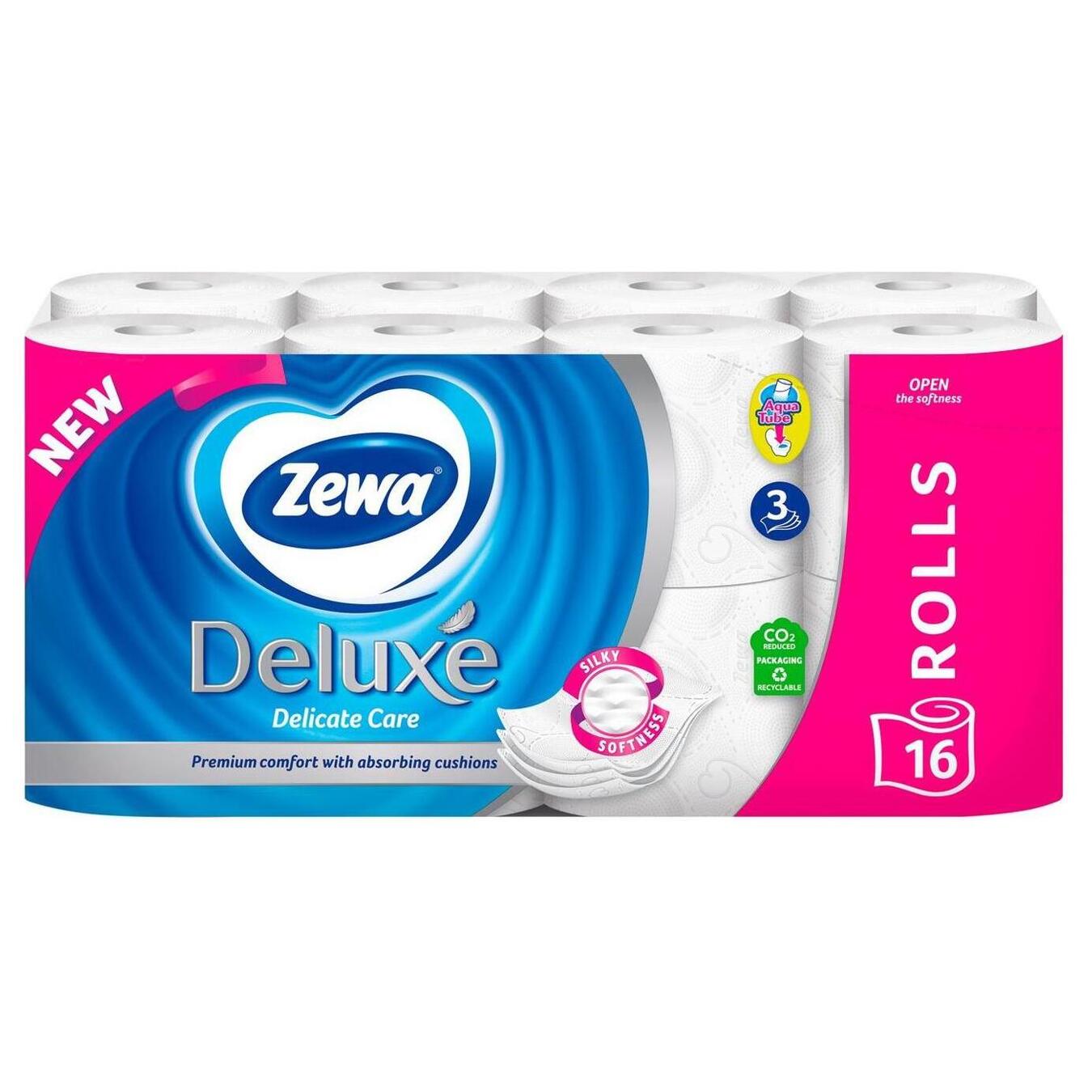 Папір туалетний Zewa Deluxe білий 3-х шаровий 16шт