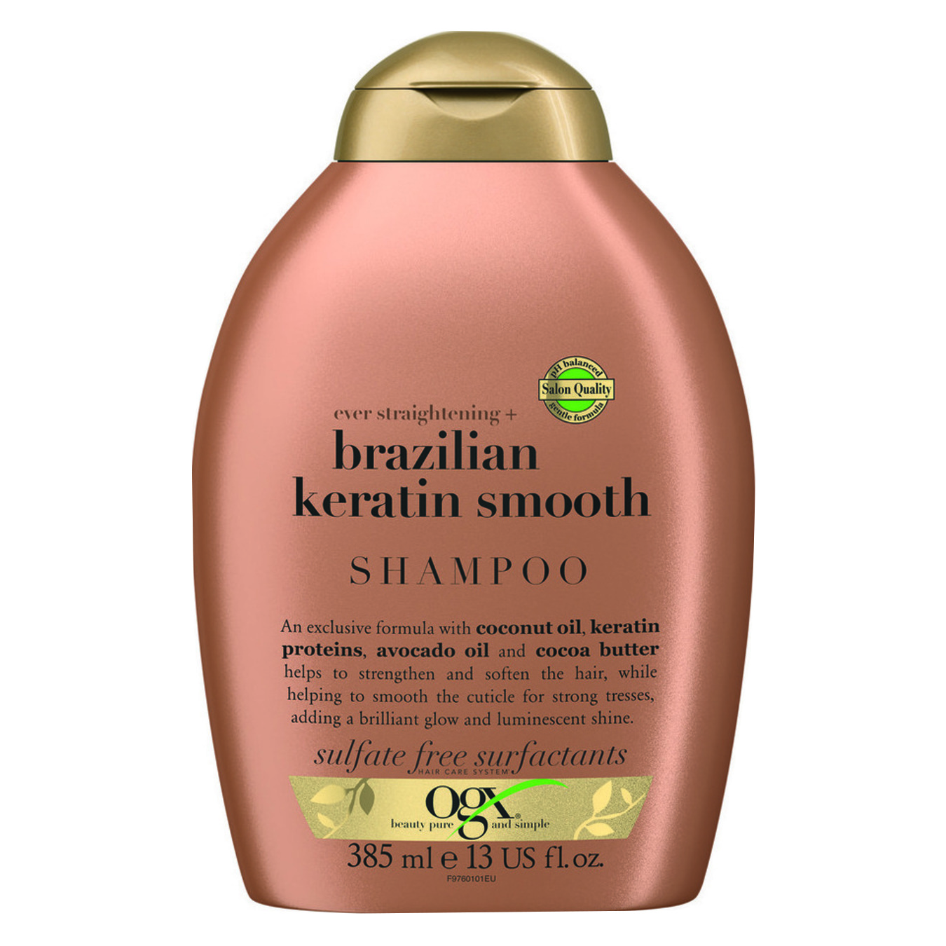 Шампунь OGX Brazilian Keratin Smooth Розгладжуючий для зміцнення волосся 385мл