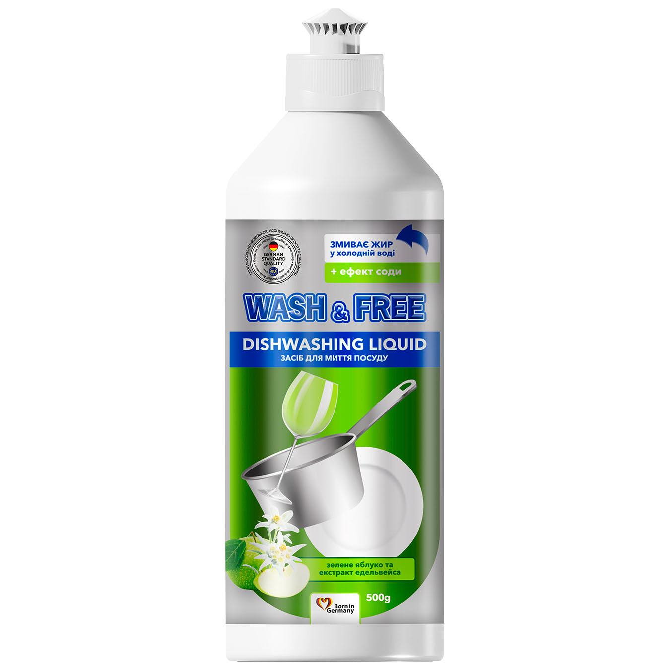 Dishwashing detergent Wash&Free apple and edelweiss extract 500g